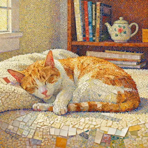 Pointillism / Divisionism interpreted with Collage