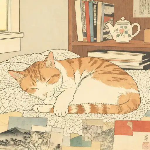 Ukiyo-e interpreted with Collage