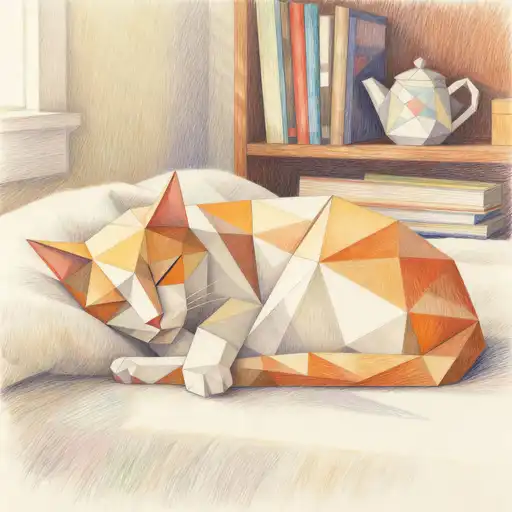 Geometric Abstraction interpreted with Colored Pencil