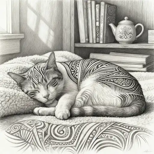 Tribal Art interpreted with Graphite