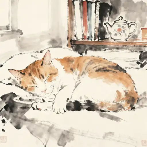 Abstract Art interpreted with Ink Painting