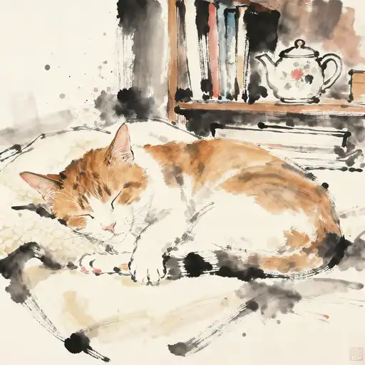 Abstract Expressionism interpreted with Ink Painting