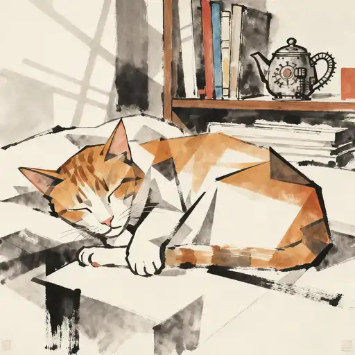 Constructivism interpreted with Ink Painting