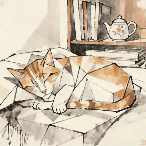 Cubism interpreted with Ink Painting