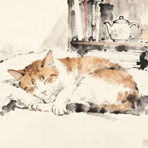 Impressionism interpreted with Ink Painting