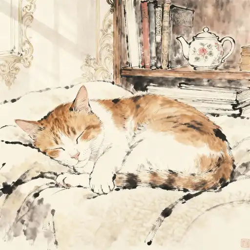 Rococo interpreted with Ink Painting