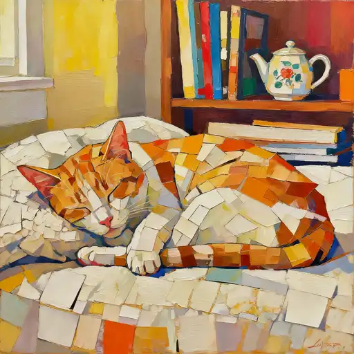 Collage Art interpreted with Poster Color