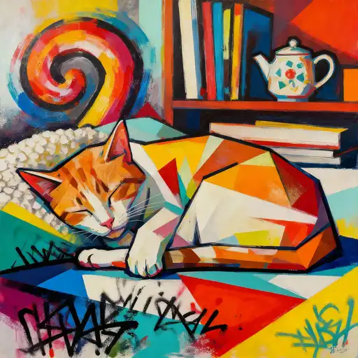 Geometric Abstraction interpreted with Spray Painting/Graffiti