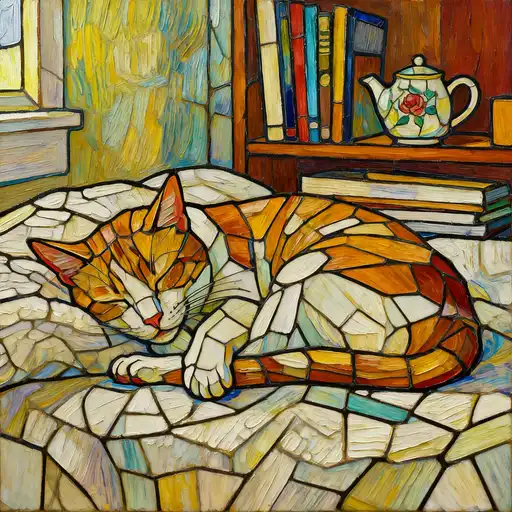 Post-Impressionism interpreted with Stained Glass