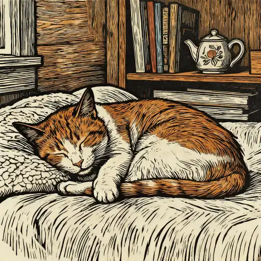 Action Painting interpreted with Woodcut