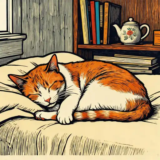 Color Field Painting interpreted with Woodcut