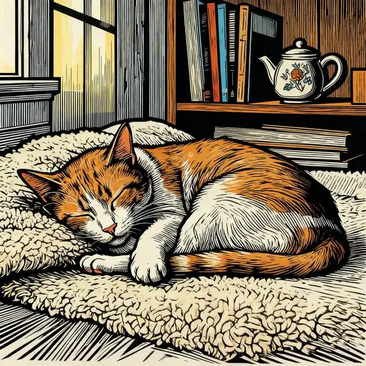 Futurism interpreted with Woodcut