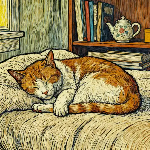 Post-Impressionism interpreted with Woodcut