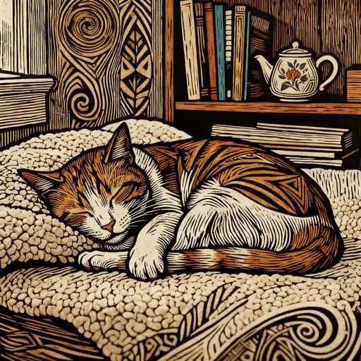 Tribal Art interpreted with Woodcut